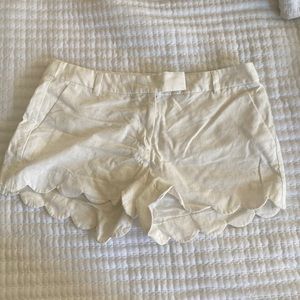 White J. Crew Scalloped Shorts